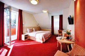 Posteľ alebo postele v izbe v ubytovaní Hotel Willa Odkrywców