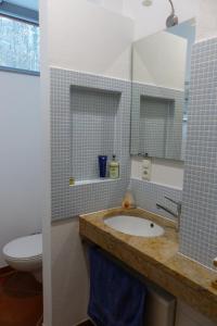 Koupelna v ubytování Rhönhaus mit Kreuzbergblick