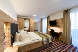 TV a/nebo společenská místnost v ubytování Wellness & Ayurveda Hotel Am Eichenberg