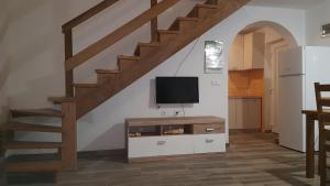 Televízia a/alebo spoločenská miestnosť v ubytovaní Holiday Home Borna