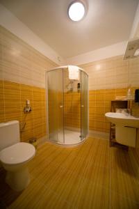 モドラヴァにあるChata u Tří Slukのバスルーム(シャワー、トイレ、シンク付)
