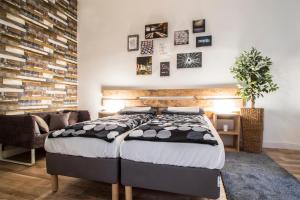 Posteľ alebo postele v izbe v ubytovaní 3 room apartment in the beautiful street