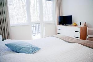 Posteľ alebo postele v izbe v ubytovaní Penzión Modrý Dom