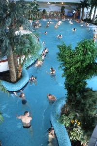 a group of people swimming in a pool at a resort at sweet dream hostel & pension - Self Check-In in Güstrow