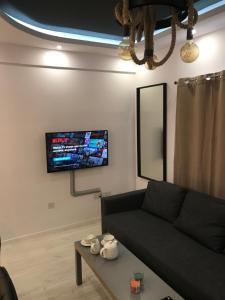 En tv och/eller ett underhållningssystem på Levart Apartments