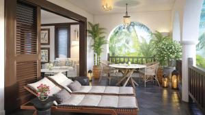 West End VillageにあるCap Juluca, A Belmond Hotel, Anguillaのソファとテーブルのあるリビングルーム +37枚の写真