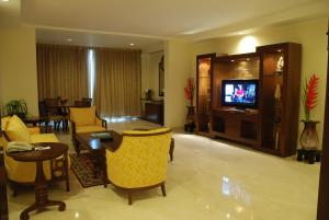A television and/or entertainment centre at The Lalit Temple View