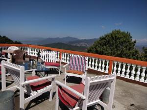 Ein allgemeiner Bergblick oder ein Berglick von des Hotels aus
