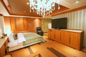 Televizorius ir (arba) pramogų centras apgyvendinimo įstaigoje Sari Resort Daito (Adult only)