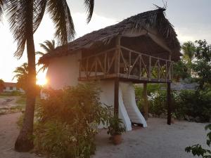 a hut with a slide in front of a resort at Kilwa Beach Lodge in Kilwa Masoko