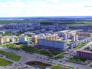 ウシンスクにあるApartment on Neftyanikov 48の高層建築物の空中景観