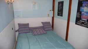 サルラ・ラ・カネダにあるLes Toits de Sarlatのベッド1台(枕2つ付)