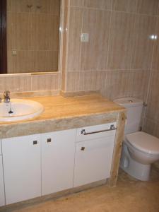 ein Bad mit einem Waschbecken und einem WC in der Unterkunft CASTILLO DE SANTA CLARA 2 in Torremolinos