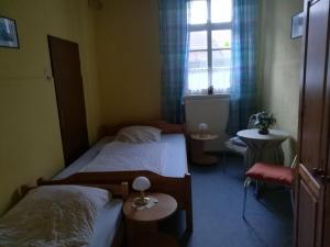 Tempat tidur dalam kamar di Ferienhof Welsch