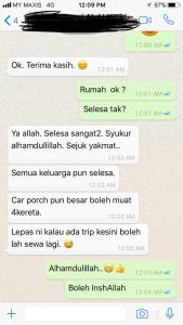 a screenshot of a cell phone with a text message at ARA Muslim House @ Mutiara Heights Johor Bahru in Johor Bahru