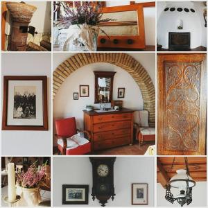 un collage de photos d'une chambre avec une porte dans l'établissement Koczor Winery & Guesthouse, à Balatonfüred