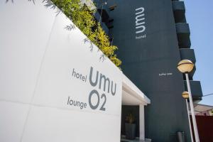a building with a sign that reads hotel union at Hotel Umu in Santarém