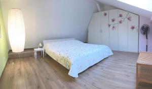 1 dormitorio con 1 cama y vestidor en Haus Eleisa, en Brunnen