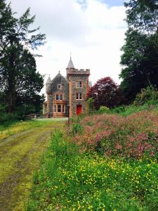 ニュートン・スチュワートにあるMachermore Castle West Lodgeの花畑の古民家