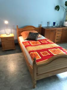 Ein Bett oder Betten in einem Zimmer der Unterkunft Wagner Ferien Apartments