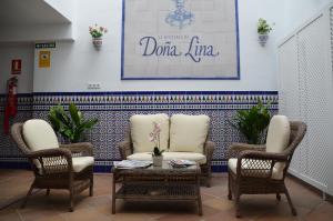 A seating area at Hotel Doña Lina