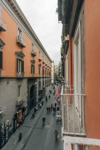 a view of a city street from a building at Edoardo al Plebiscito in Naples
