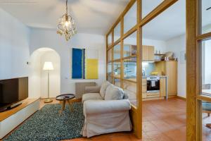 Coin salon dans l'établissement Ferienwohnung Mariazell