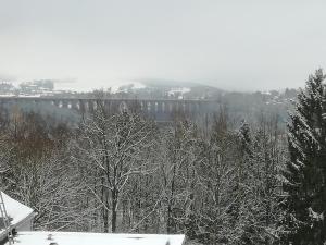 Müller's Ferienbungalow "Zur Göltzschtalbrücke" during the winter