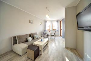 Televízia a/alebo spoločenská miestnosť v ubytovaní Apartamenty "MILENA"