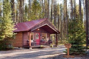 Reclusive Moose Cabins في ويست غلاسير: كابينة خشب في وسط غابة
