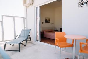 A seating area at Hotel Pappas