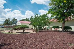 un patio con árboles y un edificio en Days Inn by Wyndham Gallup en Gallup