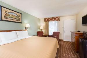 a hotel room with a large bed and a television at Days Inn by Wyndham Orangeburg in Orangeburg