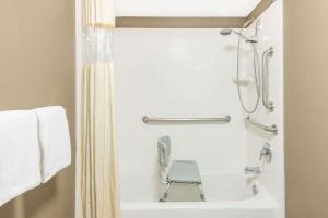 a bathroom with a shower and a sink at Days Inn by Wyndham Arlington Pentagon in Arlington