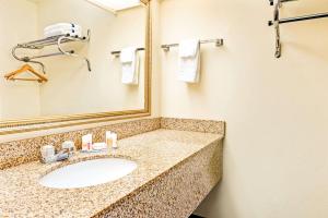 a bathroom with a sink and a mirror at Days Inn by Wyndham Covington in Covington