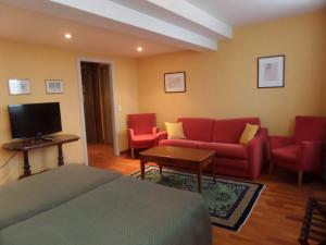 TV a/nebo společenská místnost v ubytování Hôtel Restaurant Erckmann Chatrian