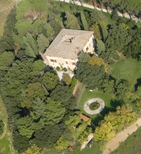 an aerial view of a house in the woods at Villa Osperellone in Perugia