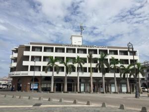 a building with palm trees in front of it at Hotel Oriente in Veracruz