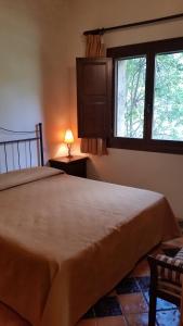 a bedroom with a large bed and a window at Agriturismo La Torre Rossa in Itri