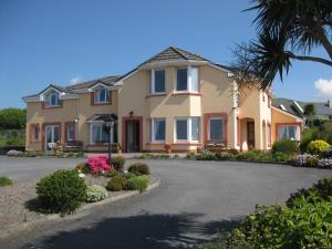 a house with a palm tree and a driveway at Coastline House in Dingle