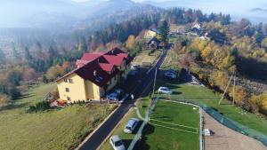an aerial view of a house on a hill at u Wilczka in Zwardoń