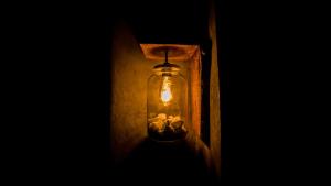 a glass jar with a light inside of it at B&B Villa sensorielle in Nice