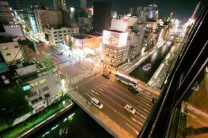 大阪景观或在日式旅馆看到的城市景观
