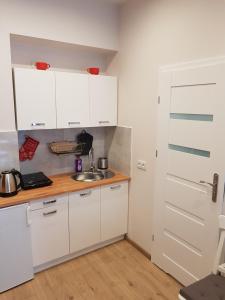Kuchyňa alebo kuchynka v ubytovaní Apartamenty Marco 3 przy Dworcu-Stare Miasto-Super Wi Fi
