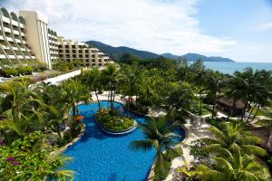 an aerial view of a resort with a swimming pool at PARKROYAL Penang Resort in Batu Ferringhi