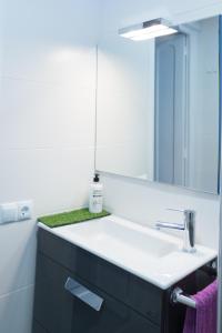 ein Bad mit einem Waschbecken und einem Spiegel in der Unterkunft Apartamento del Sueño in Logroño