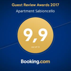 Certifikát, ocenenie alebo iný dokument vystavený v ubytovaní Apartment Sabioncello
