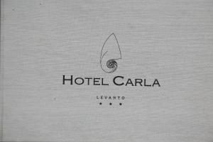 a logo for a hotel carala with a picture at Hotel Carla in Levanto