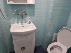 a bathroom with a sink and a toilet at Apartments Alexandra in Pleven +54 photos