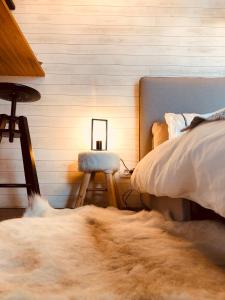 מיטה או מיטות בחדר ב-Mar y Luz